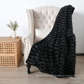 Fall Winter Design Polyester Faux Fur Throw  Blanket Luxury With Sherpa Fleece Back